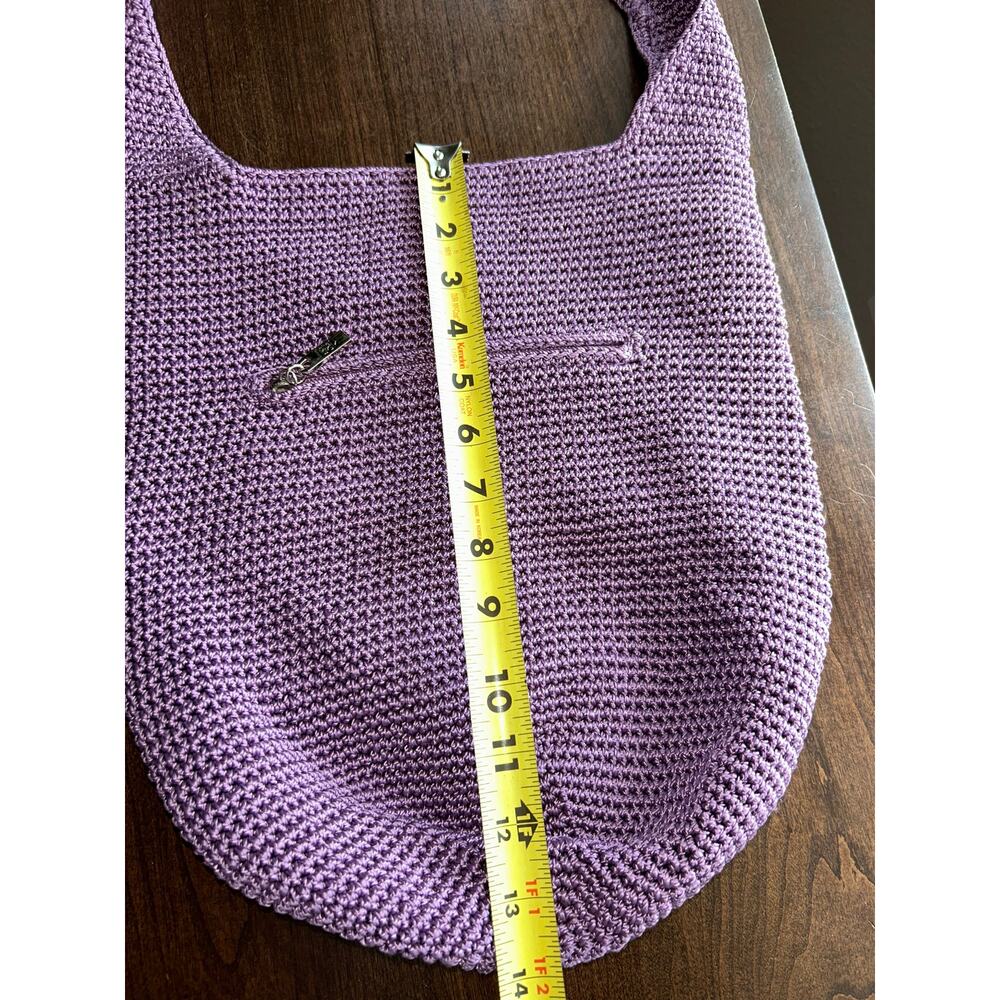 The Sak lavender crocheted shoulder bag unstructured hobo purse - Picture 10 of 11